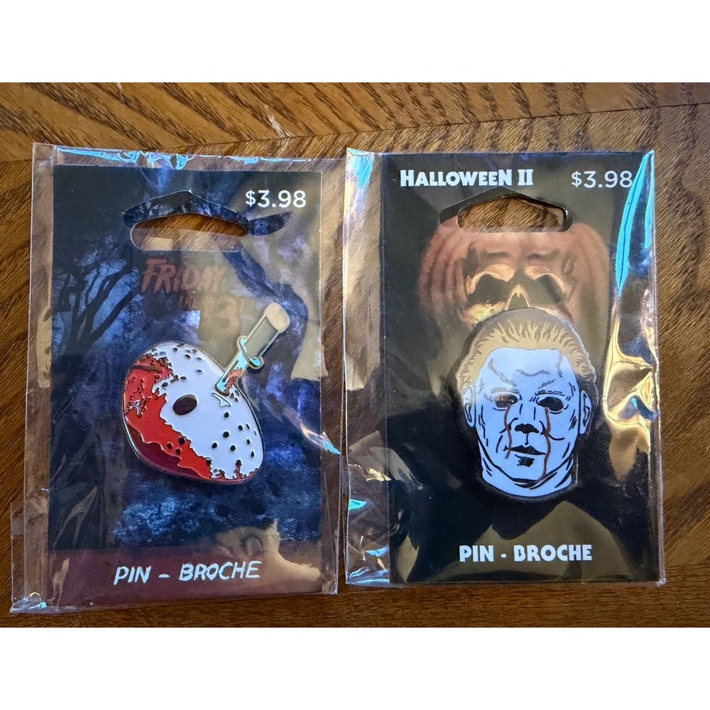 Friday 13TH Jason & Halloween II Michael Myers Enamel Pins New